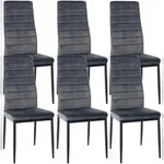 CLP 6er Set Esszimmerst&uuml;hle Mayfair grau/Samt