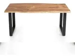 SalesFever Esstisch Baumkante 3,5 cm massiv Akazie Natur 240 x 110 U-Gestell...