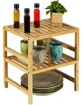 Relaxdays Schrankeinsatz, 2er Set, Bambus, HxBxT: 20 x 35,5 x 30,5 cm, Regaleinsatz