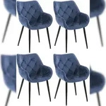 CLP 4er Set Stuhl Tanna Samt blau