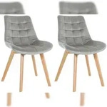 CLP 2er Set St&uuml;hle Brook Samt grau