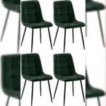 CLP 4er Set Esszimmerst&uuml;hle Antibes Samt Samt HBT: 84x45x55 cm gr&uuml;n