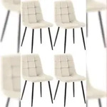 CLP 4er Set Esszimmerst&uuml;hle Antibes Samt Samt HBT: 84x45x55 cm creme