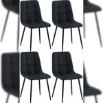 CLP 4er Set Esszimmerst&uuml;hle Antibes Stoff schwarz