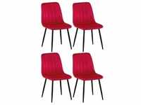CLP 4er Set Stühle Dijon Samt rot