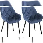 CLP 2er Set Stuhl Tanna Samt blau