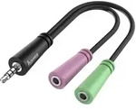 Hama Audio Adapter 3,5mm Klinke 4-pol. auf 2x3-pol., HiFi