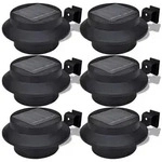 vidaXL 6x Au&szlig;enlampe Sonnenlichtset Zaunlicht Schwarz