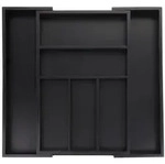 Relaxdays Besteckkasten ausziehbar, Bambus, HBT: 5 x 30,5-49 x 46 cm, 5-7 F&auml;cher,