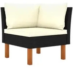 vidaXL Ecksofa Poly Rattan und Eukalyptus Massivholz