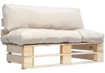 vidaXL Garten-Palettensofa mit Sandfarbigen Kissen Kiefernholz