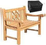 CLP Teakbank 120 cm mit Abdeckhaube Florida