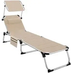 tectake Aluminium Sonnenliege Lorella gepolstert, klappbar Beige