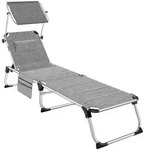 tectake Sonnenliege, LORELLA, Aluminium, mit Dach, gepolstert, klappbar, 6-fach