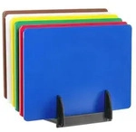 HENDI Satz mit 6 Schneidebrettern HACCP mit Halterung., 6 Stk., 450x300mm
