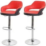 Mendler 2er-Set Barhocker HWC-F16, Barstuhl Tresenhocker Drehhocker, mit Lehne