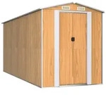 vidaXL Ger&auml;teschuppen Hellbraun 192x440x223 cm Verzinkter Stahl