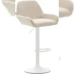 CLP Barhocker Braga Stoff creme/wei&szlig;