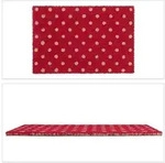 Relaxdays Fu&szlig;matte Kokos, rote Matte mit Punkten, 40x60, T&uuml;rvorleger f&uuml;r drinnen &