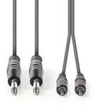 Nedis Stereo-Audiokabel - 2x 6.35 mm Stecker - 2x RCA Stecker - Vernickelt - 5.00 m -