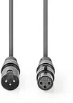 Nedis Balanced Audio-Kabel - XLR 3-Pin Stecker - XLR 3-Pin Buchse - Vernickelt - 5.00