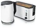 Arendo Fr&uuml;hst&uuml;cks-Set, Wasserkocher 1,5L mit Temperatureinstellung, 4-Scheiben