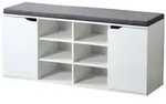 KESPER Schuhschrank mit Sitzkissen, mit 2 T&uuml;ren, wei&szlig;