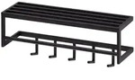 Wandgarderobe FineBuy Garderobe Metall 70 cm Schwarz Flur Hakenleiste mit Ablage