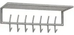 Wandgarderobe FineBuy Garderobe Metall 74,5cm Silber Flur Hakenleiste mit Ablage