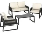 tectake Aluminium Gartenlounge-Set Captive im Rope-Design Anthrazit