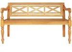 vidaXL Batavia-Bank Hellbraun 123 cm Massivholz Mahagoni