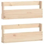 vidaXL Wand-Schuhregale 2 Stk. 59x9x23 cm Massivholz Kiefer