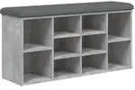 vidaXL Schuhbank Betongrau 102x32x50 cm Holzwerkstoff