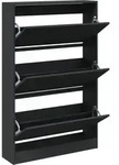 vidaXL Schuhschrank Schwarz 80x21x125,5 cm Holzwerkstoff