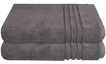 Schiesser Duschtuchset Milano - 2-teilig - 70 x 140 cm - Dunkelgrau