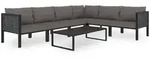 vidaXL 7-tlg. Garten-Lounge-Set mit Auflagen Poly Rattan Anthrazit
