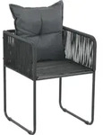vidaXL Gartenst&uuml;hle 4 Stk. mit Kissen Poly Rattan Schwarz