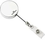 DURABLE Chrome Ausweishalter Abrollmechanismus Silber 10 St&uuml;ck