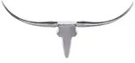 FineBuy Bull Geweih L Wanddekoration 125 cm breit Aluminium silber Wandgeweih