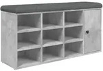 vidaXL Schuhbank Betongrau 102x32x50 cm Holzwerkstoff