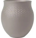 Villeroy & Boch Manufacture Collier taupe Vase Perle gro&szlig; 16,5x16,5x17,5cm