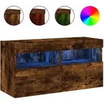vidaXL TV-Wandschrank mit LED-Leuchten R&auml;uchereiche 80x30x40 cm