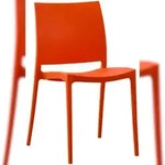 CLP Gartenstuhl Meton Kunststoff HBT: 81x42x49 cm orange