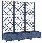 vidaXL Pflanzk&uuml;bel mit Spalier Blaugrau 120x40x121,5 cm PP