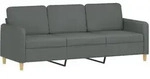 vidaXL 3-Sitzer-Sofa Dunkelgrau 180 cm Stoff