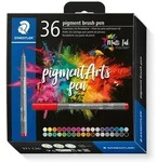 STAEDTLER Pigment Arts Brush Pen, 36 Farben, Mehrfarbig, Rund, Kunststoff,