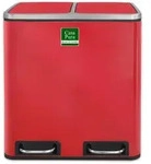 M&uuml;lleimer aus Edelstahl "Felix" - Trennsystem - Mit Schlie&szlig;d&auml;mpfer / 2 x 15 Liter