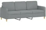 vidaXL 3-Sitzer-Sofa Hellgrau 180 cm Stoff