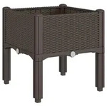 vidaXL Pflanzkasten mit Beinen Braun 40x40x42 cm PP