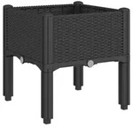 vidaXL Pflanzkasten mit Beinen Schwarz 40x40x42 cm PP